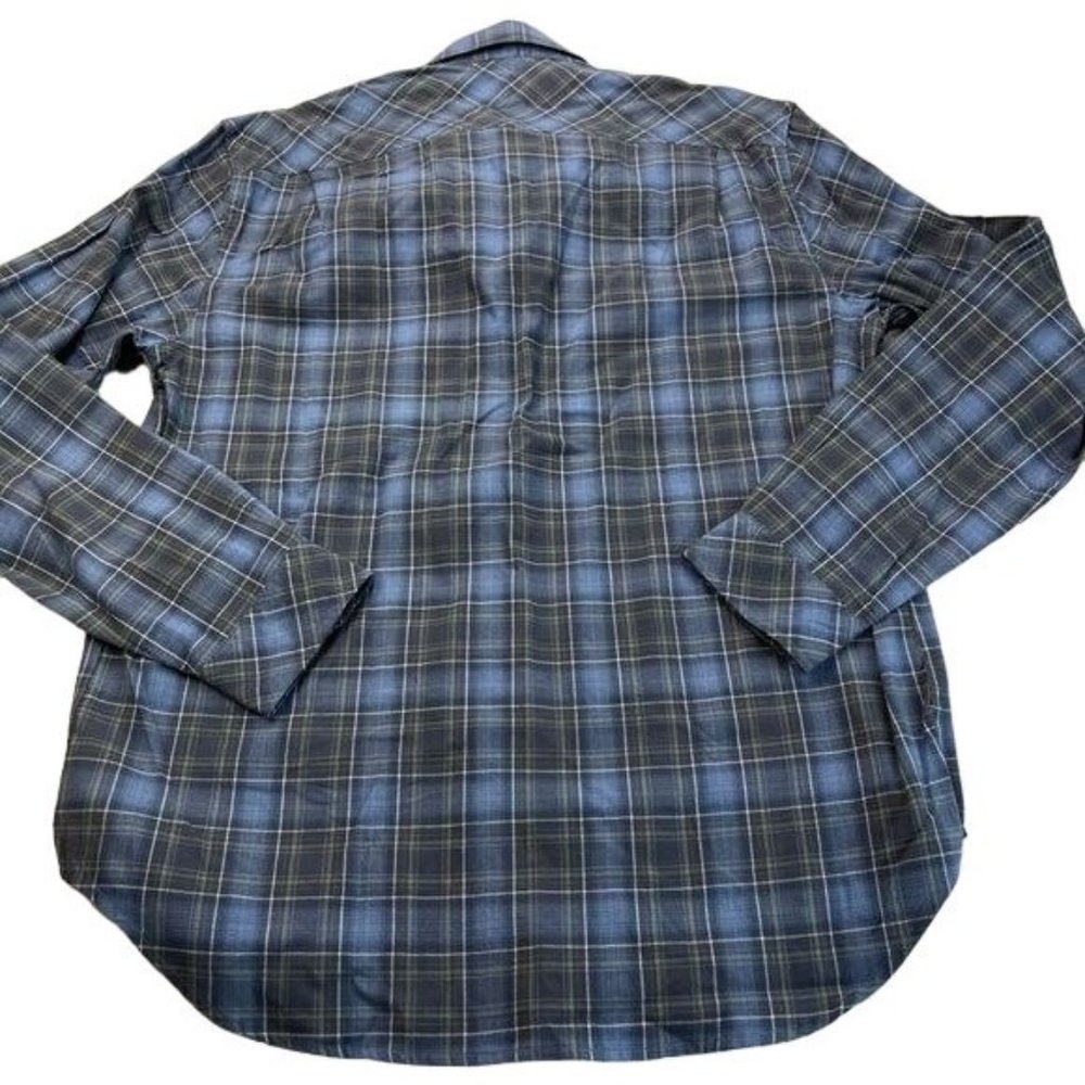 Coastaoro Blue Gray Plaid Long Sleeve Button Down Shirt Large - Picture 2 of 9